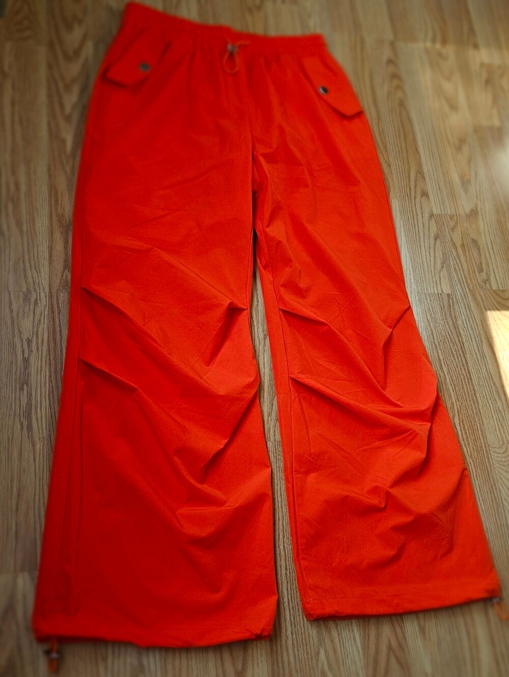 MUY MUY Fancy Collection 2 Piece Cargo Pant Set Orange Crop Top Size L - Picture 15 of 15